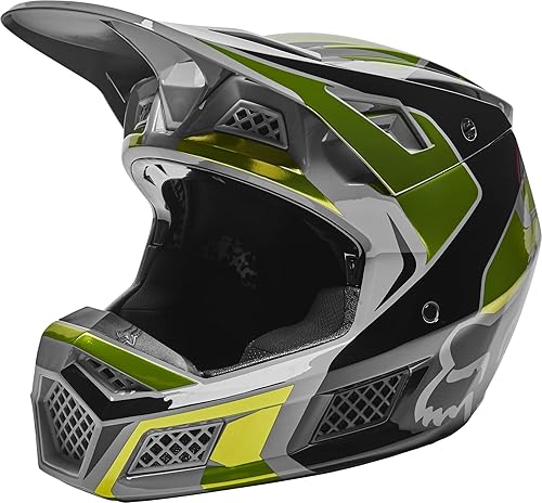 Miniatura 4 de Fox Racing Casco Unisex V3 RS para Motocross y Bicicleta de Tierra, Amarillo Fluorescente, Extra Grande Mirer - Amarillo Flo,DVIDE - Negro,Dvide -