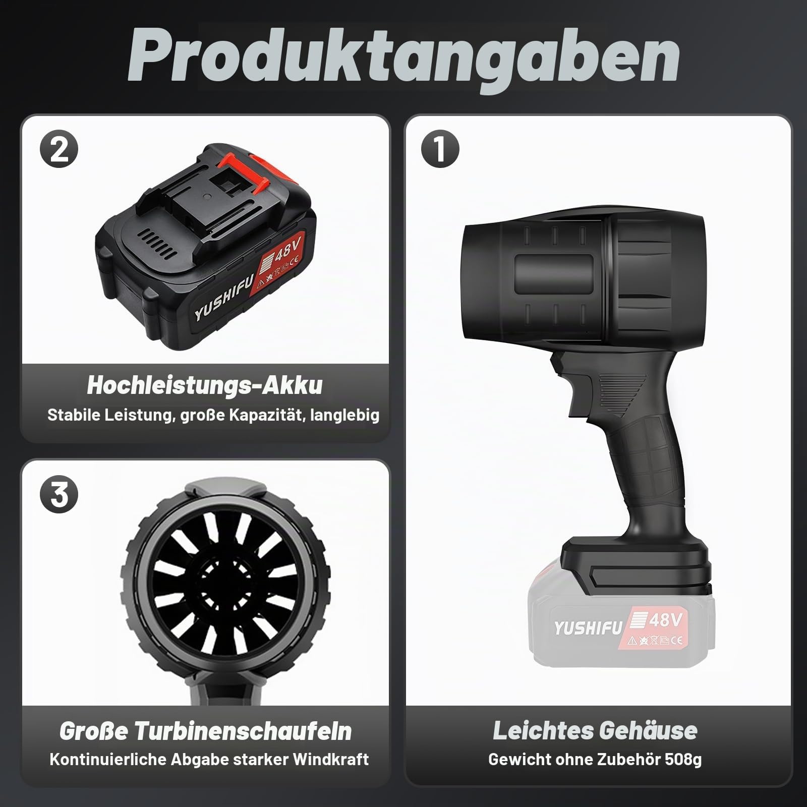 Auto Trockner Luftgebläse - Tragbarer schnurloser Autogebläse Trockner, Hochleistungs-Hand-Turbo-Auto-Lufttrockner Gebläse
