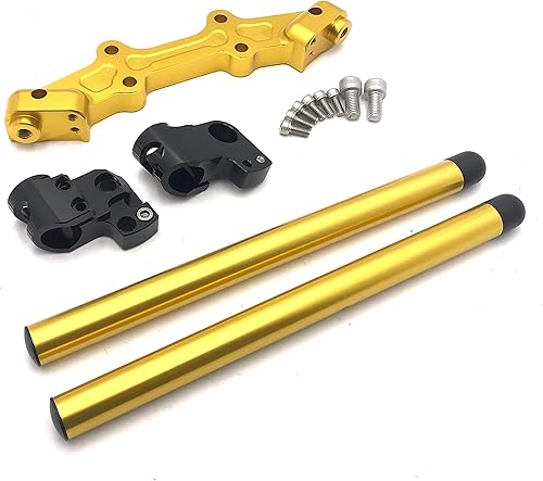 HTTMT HB-YMT07-A- Nuevo juego de manillar de placa adaptador de clip compatible con MT-07 FZ-07 2014-2017 dorado