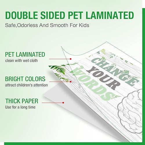 Miniatura 3 de Pasimy Juego de 3 pancartas de mentalidad de crecimiento, decoración de aula, juego de tablones de anuncios de mentalidad motivacional laminada, 13