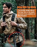 Vista 7 de Bocina de aire electrónica de 120 dB con luz, brújula y termómetro, cuerno de oso para asustar a los osos, autodefensa para senderismo, carga USB