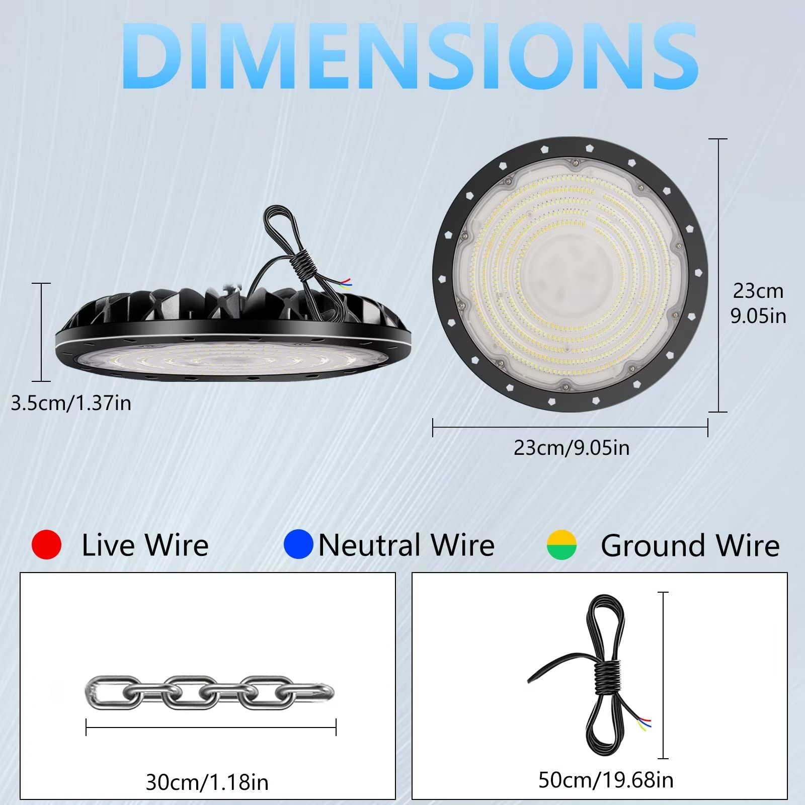 loyal 100W UFO Faretto LED 10000LM, 6000K Bianco Freddo Potente Alta Luce Della Baia, IP65 Impermeabile UFO Lampada da Officina, LED Industriale Interni per Fabbrica Magazzino