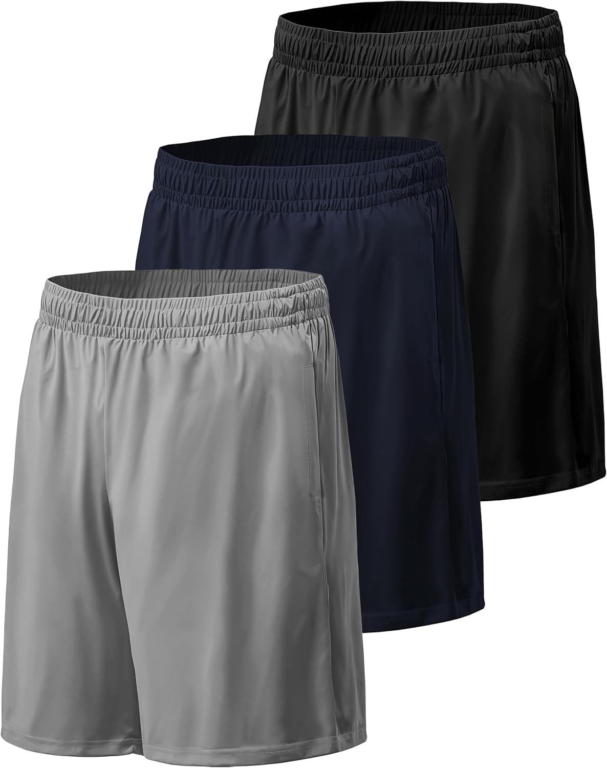 DRSKIN Men's 3, 2 or 1 Pack Athletic Shorts 10" Sports Workout Running Basketball Active Lightweight Quick Dry Breathable