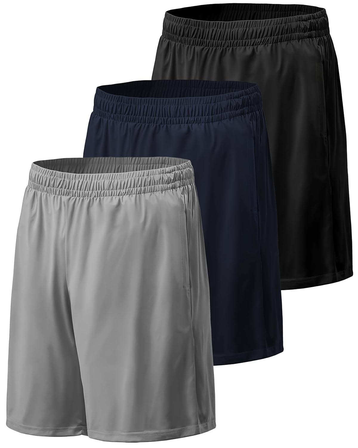 DRSKIN Mens 3 2 or 1 Pack Athletic Shorts 10 Sports Workout Running Basketball Active Lightweight Quick Dry