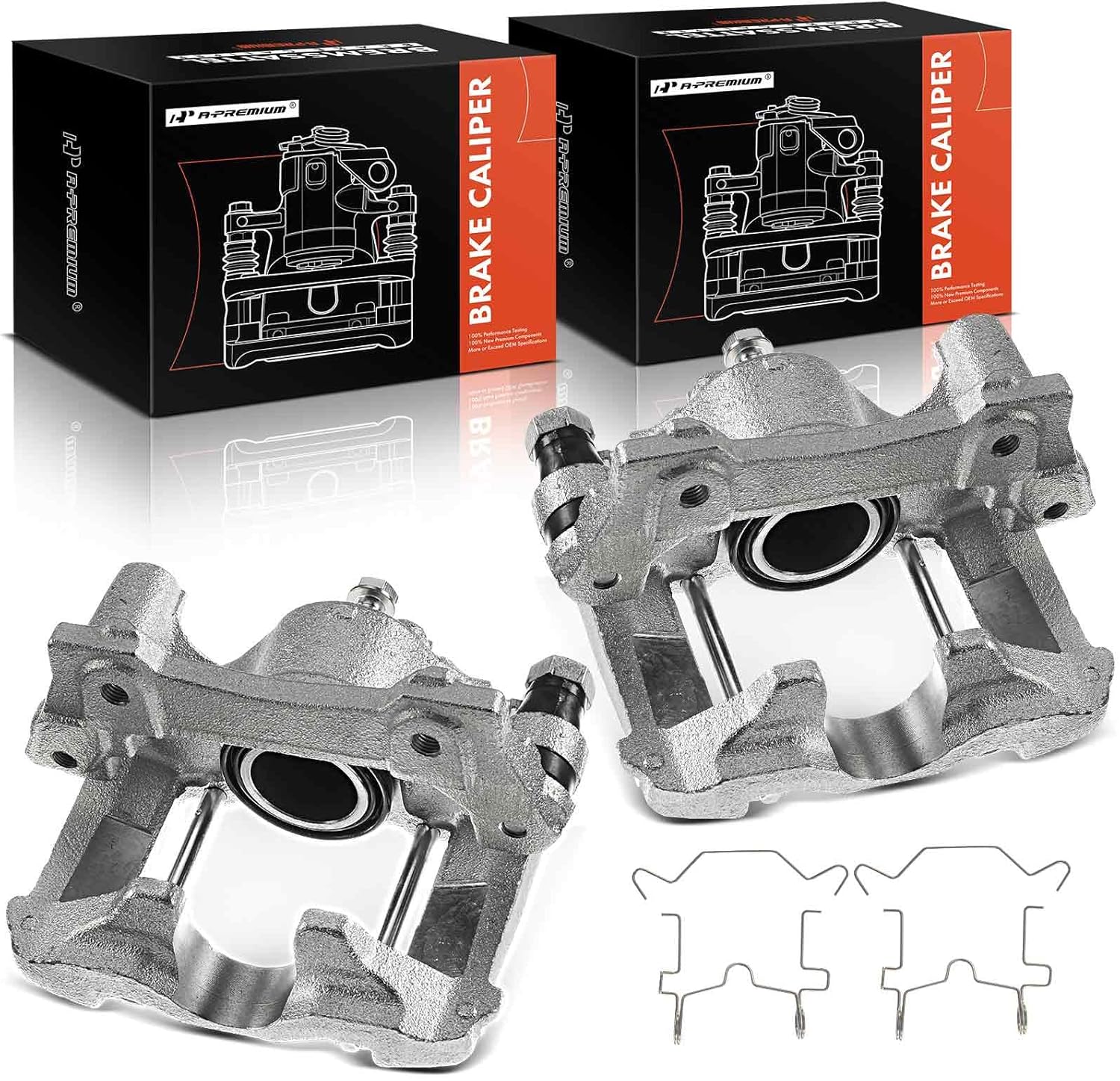 A-Premium Disc Brake Caliper Assembly with Bracket Compatible with Select Lexus Models - GS300 2006, IS250 2010-2013 - Rear Driver and Passenger Side, 2-PC Set