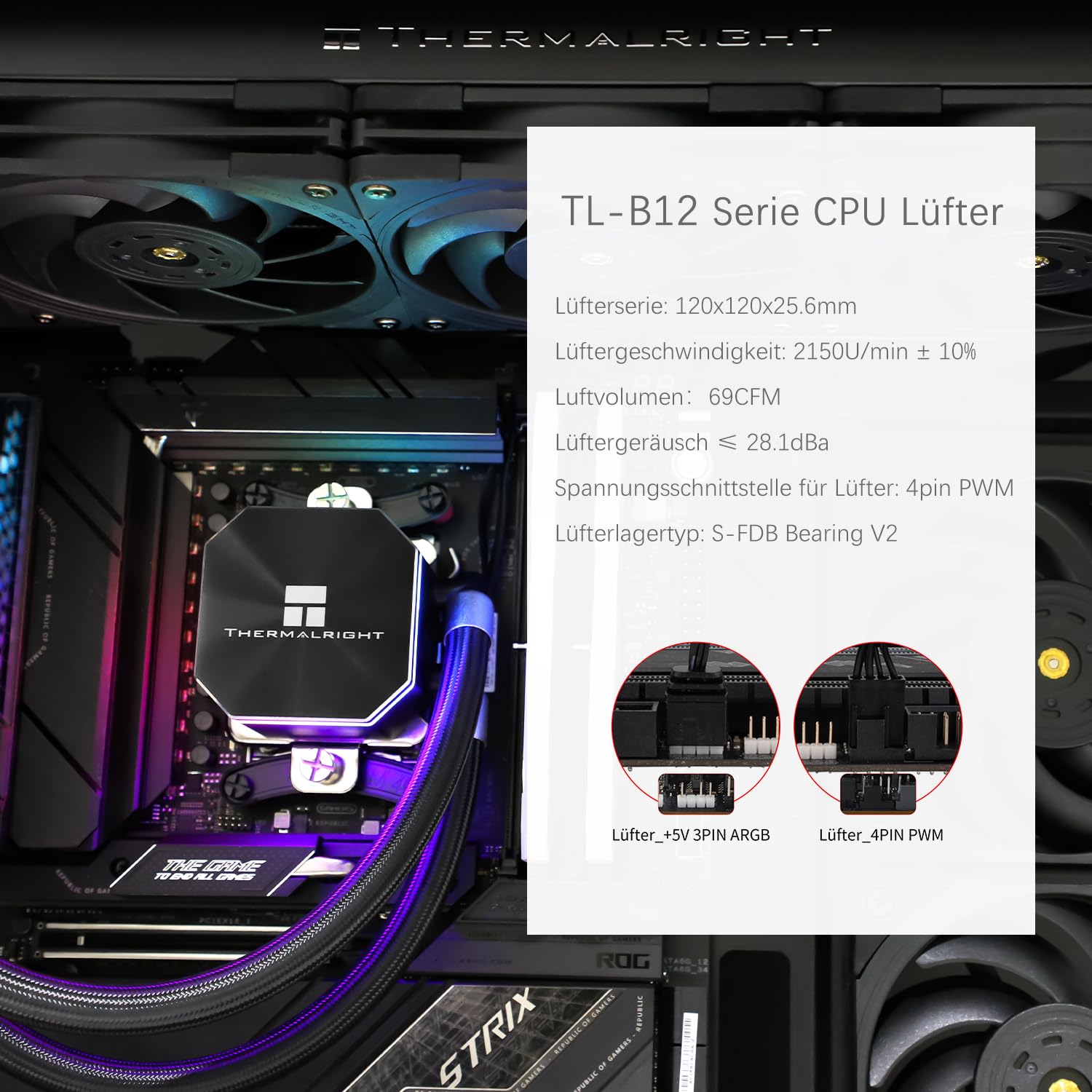 TR-Thermalright Frozen Edge 360 - Radiatore liquido CPU 360 mm, facile da installare, per AMD/AM4/AM5, Intel LGA1851/1700/115x/1200/2011