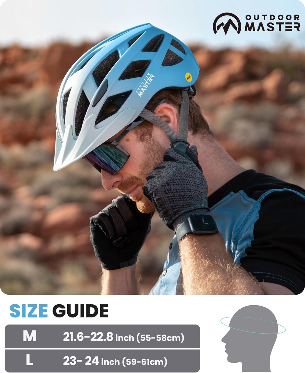 OutdoorMaster Gem Recreational MIPS Cycling Helmet - Two Removable Liners & Ventilation in Multi-Environment - Bike Helmet in Mountain, Motorway for Youth & Adult - Image 6