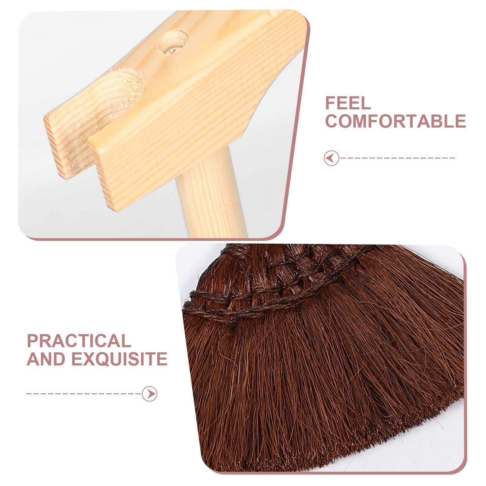 TOYANDONA Escoba y Recogedor de Madera Hechos Mano Cepillo Doméstico para Cocina y Sala Conjunto Antipolvo con Recogedor de Hierro Resistente para Limpieza sin Rayas Pisos de Madera