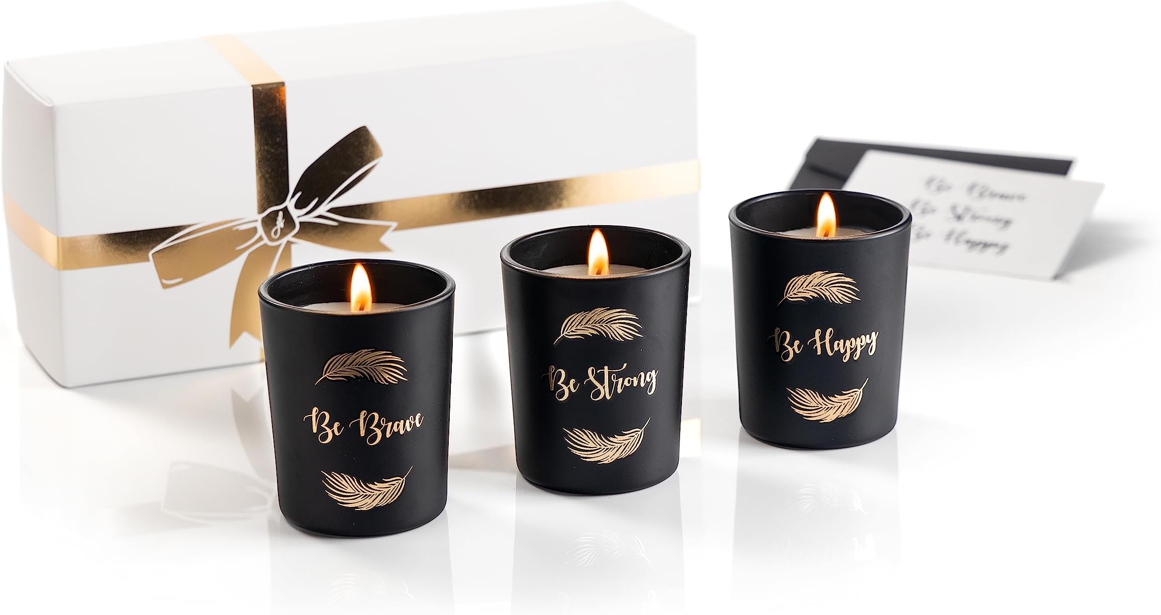 JANOS FERNANDO Motivational Scented Candle Gift Set to Inspire. Natural Soy Wax and Essential Oils