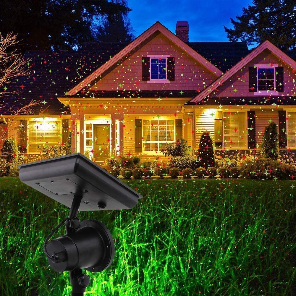 Projecteur Solaire Noël RGB - 8-12h Lumière Multicolore, Étanche Pour Jardin & Extérieur