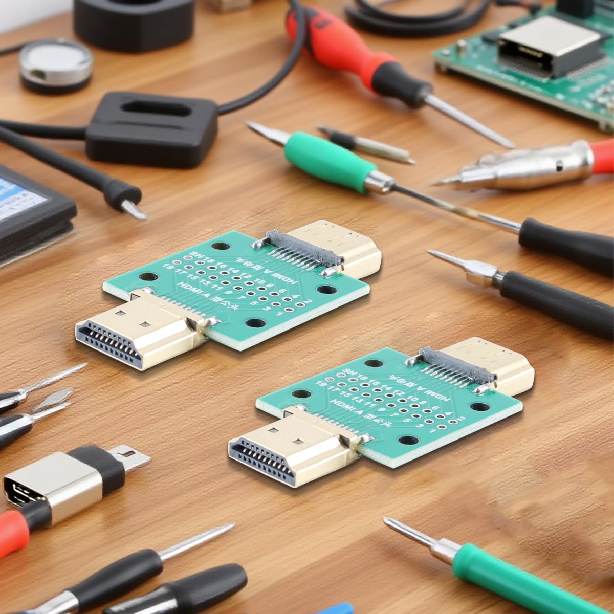 Connettore HDMI A con scheda PCB di prova, connettori maschio-femmina a 19 pin per il trasferimento del cavo della linea dati