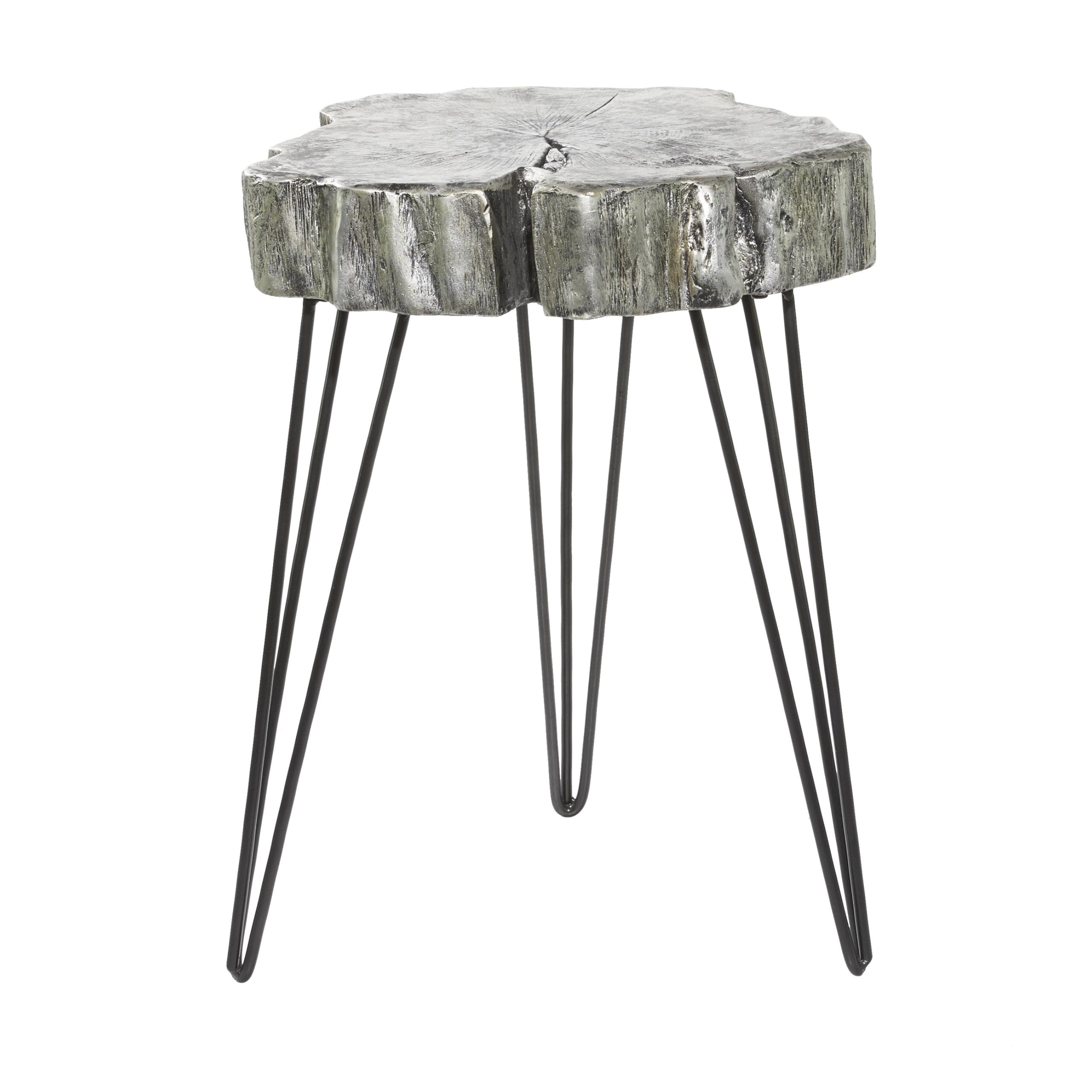 Deco 79 Modern Polystone Accent, Side Table 19" x 19" x 26", Gray