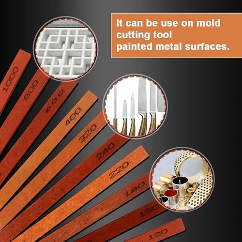 Miniatura 3 de Juego de 10 piezas de piedra de afilar, 10 tamaños surtidos, afilador de piedra de afilar, kit de piedra de afilar 120#, 150#, 180#, 220#, 240#,
