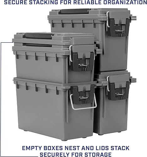Miniatura 52 de Sheffield 12632 - Caja apilable para munición calibre .30, resiste al agua y al polvo, con cerradura y asa, para equipo de caza, suministros