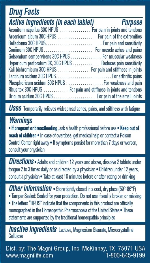 MagniLife Fibromyalgia Support, 125 Count, Homeopathic Pain Reliever for Arthritis, Muscle Aches, Weakness & Sensitivity, Targeted Pain & Stiffness Relief, Quick-Dissolving Fast-Acting Tablets