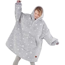 Degrees of Comfort Blanket Hoodie, Gifts for Mom, Sherpa Fleece Wearable Blankets for Adults, Soft Fuzzy Snuggie with Pocket