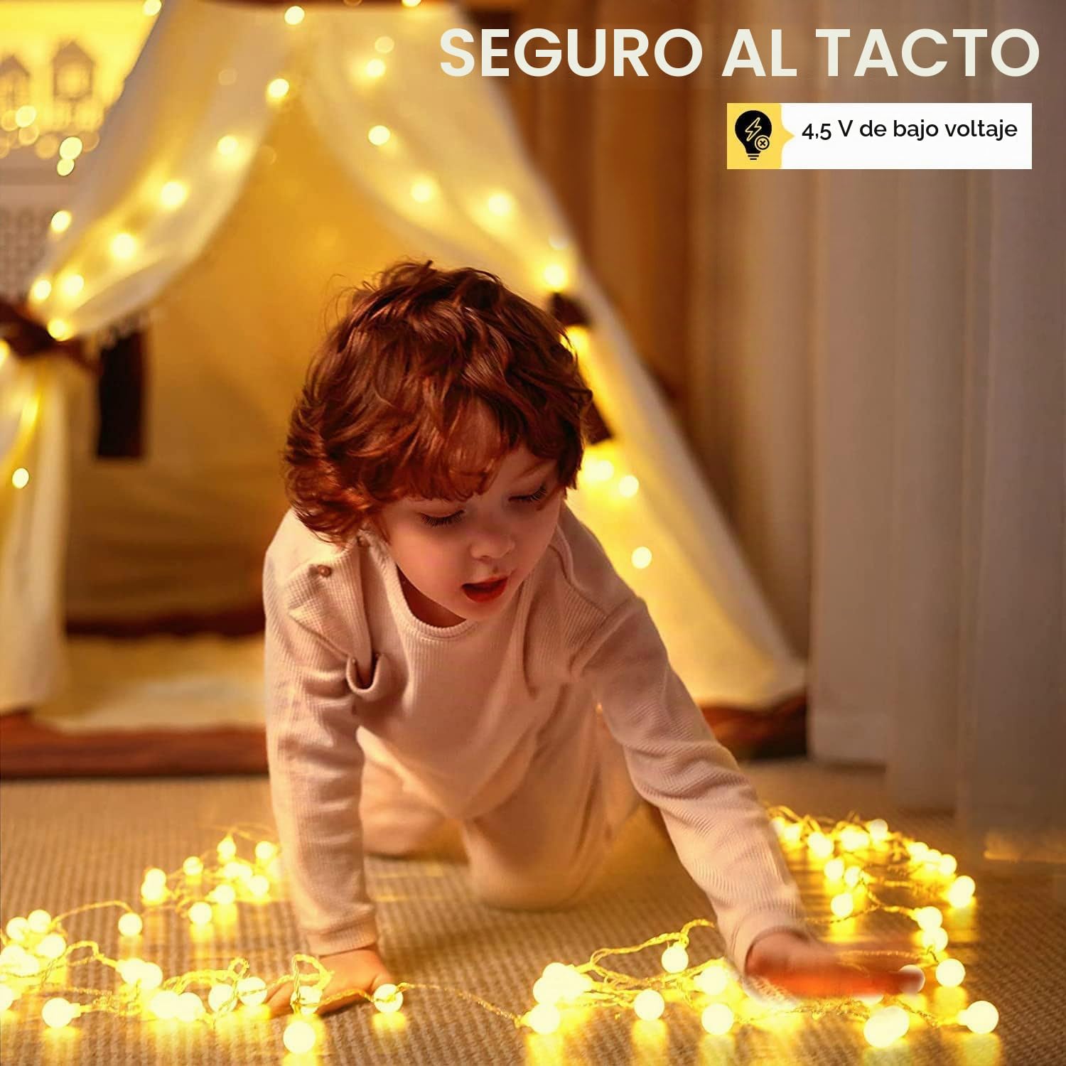 Bigzom USB Bombillas de Hadas Globulares para Interiores, 7M 40LED 5V Bombillas para Salas, Bodas, Balcones, Jardines, Fiestas, Decoración Navideña