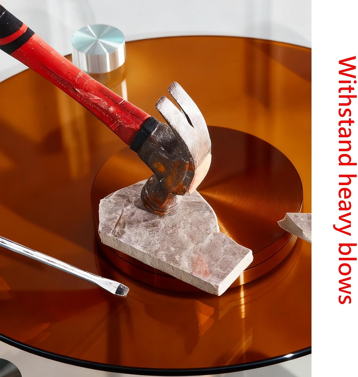 Tea-Colored Tempered Glass, Round Glass Table Top, Thick Beveled Polished Edge, Tempered Glass Top Center Table. 42CM,45CM,50CM,58CM,60CM,68CM,80CM(68CM(27IN))