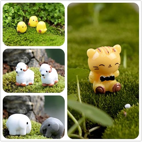 Vista 2 de EMiEN 31 piezas de minianimales miniatura de adornos, figuras pequeñas, animales de jardín de hadas para jardín de hadas, casa de muñecas, macetas