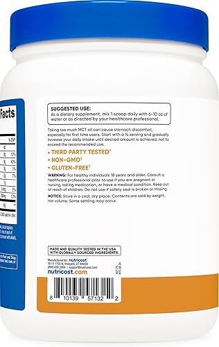 Miniatura 4 de Nutricost Aceite en polvo MCT prémium (1 libra) (carmelo salado)  Lo mejor para dietas cetogénicas, cetosis y cetogénicas  sin OMG y sin gluten,
