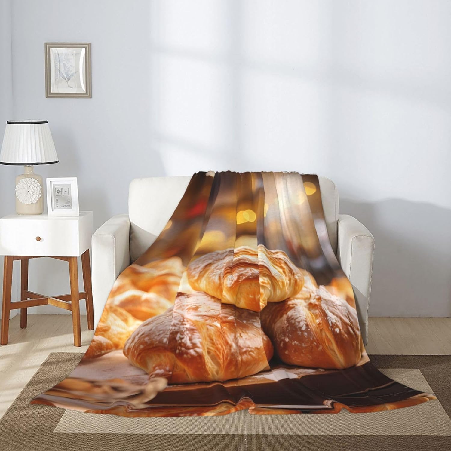 Bakery Decorative Gift Blanket, Sofa Bed Living Room Camping Travel Blanket (50 * 40 inches), Flannel Children's Blanket,