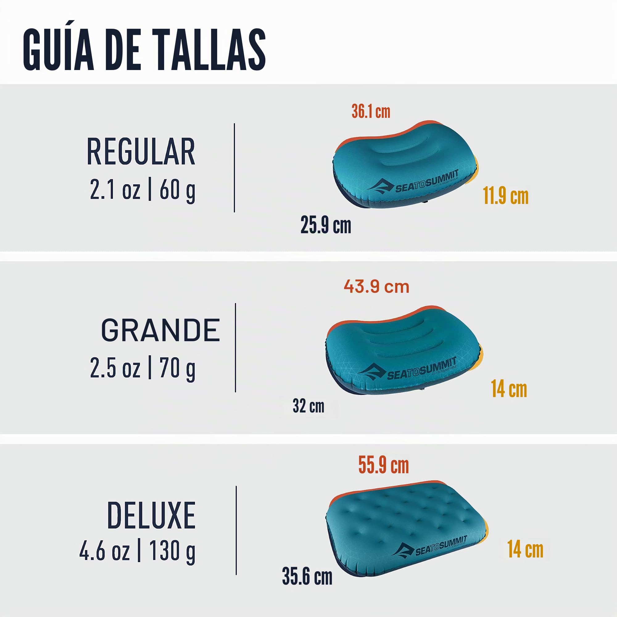 SEA TO SUMMIT Almohada - Aeros Ultralight Pillow L Turquesa Color: Turquesa
