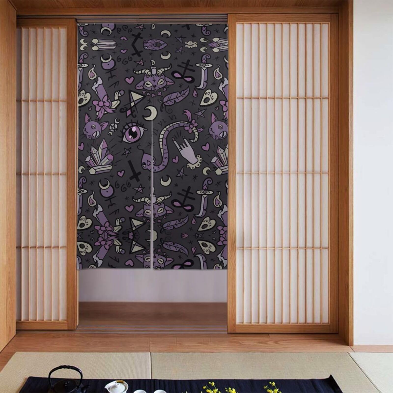 Rideaux occultants thermiques violets HYTTER pour isoler la chambre de la lumière
