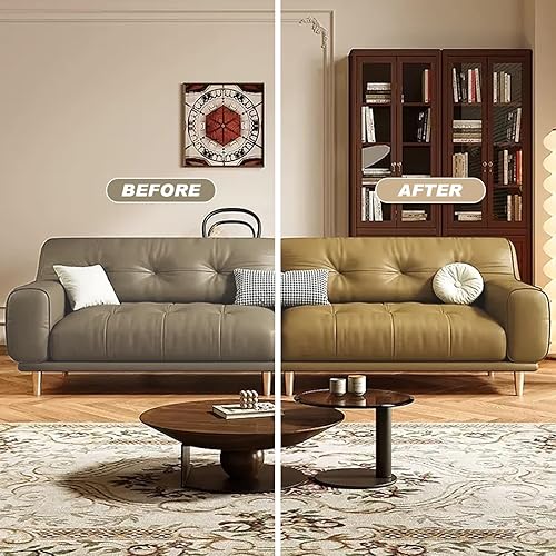 Miniatura 3 de SEISSO Kit de reparación de cuero beige para muebles, kit de reparación de vinilo, kit de reparación de cuero con tinte de cuero, bálsamo de