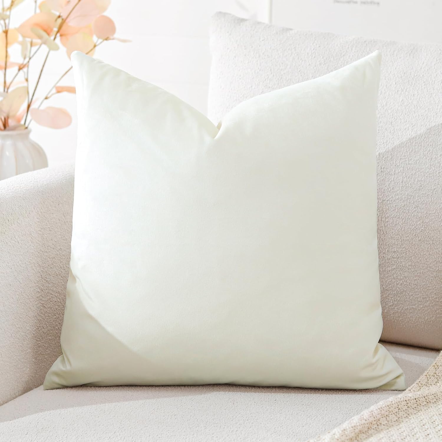 Mandioo 2 Pezzi Federe Cuscini in ciniglia Minimalista Copricuscino morbido grazia durevole Fodere per Cuscino per la Decorazione Domestica Divano Soggiorno Camera da Letto 40 x 40cm Taupe
