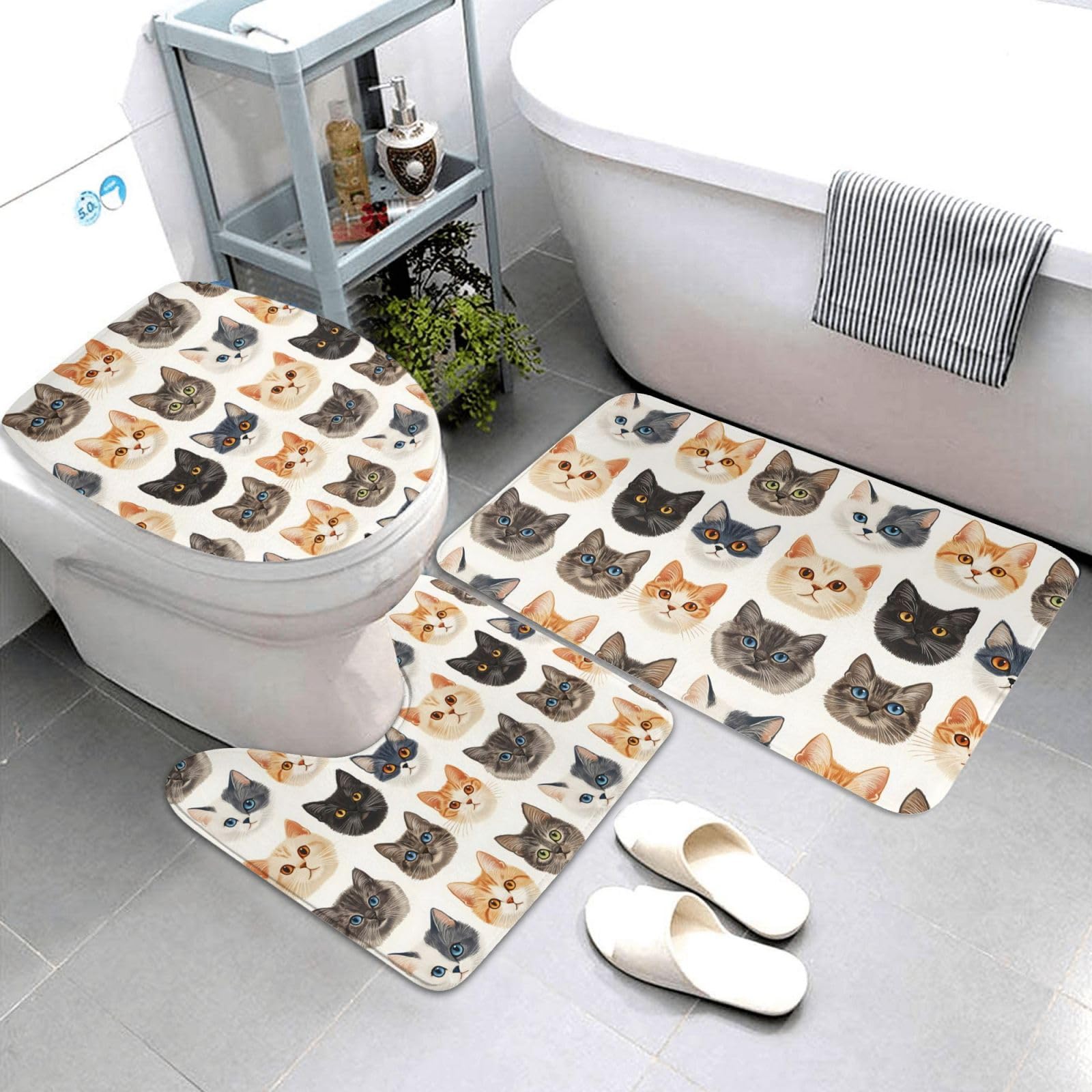 Tapis de salle de bain chat mignon pour une ambiance douce et chaleureuse