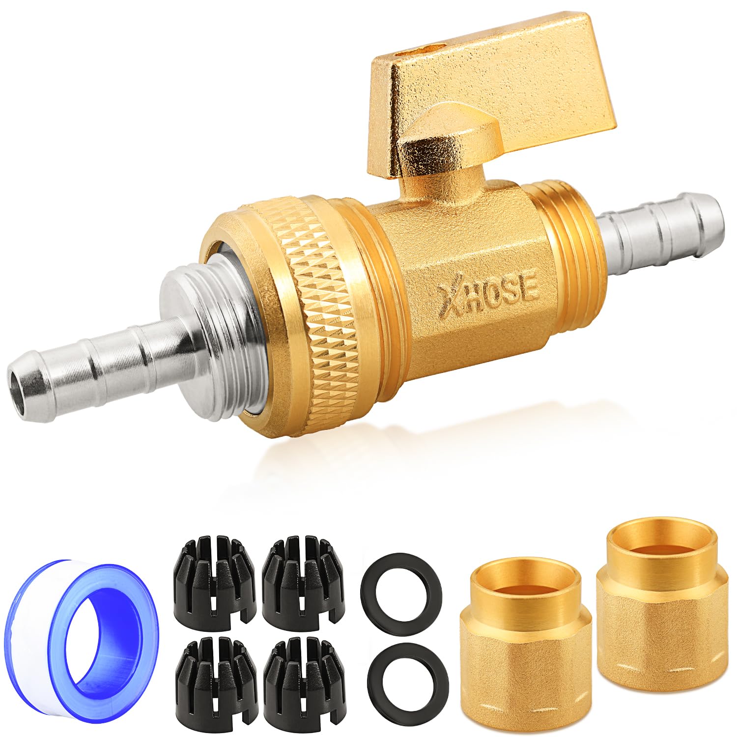 Photo 1 of UNWAVER Garden Hose Repair Kit with Shut Off Valve, 3/4 Inch