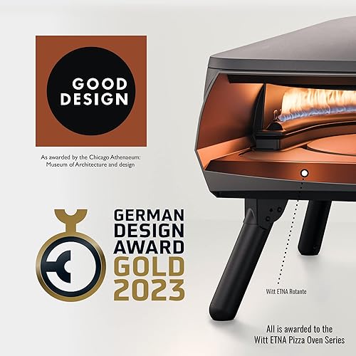 Miniatura 2 de Horno de pizza Witt ETNA Rotante galardonado con piedra de pizza giratoria de 360 grados y quemador de refuerzo. Este horno de pizza a gas para