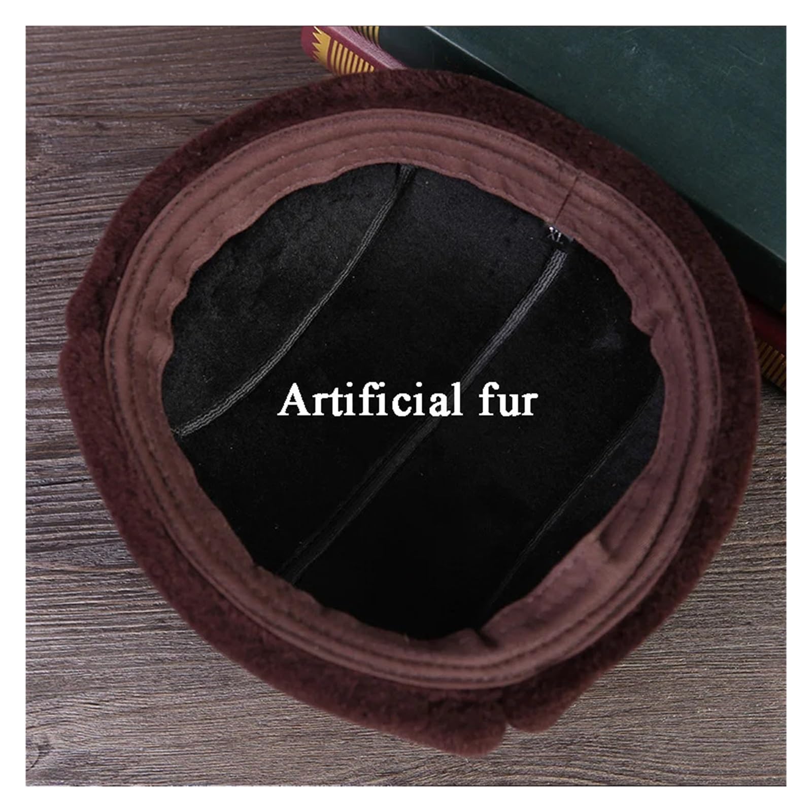 2023 Winter Genuine Leather Black Bomber Hat Male Fleece Faxu Fur Inside Head Warm Caps Motocycle Chapeau Russian