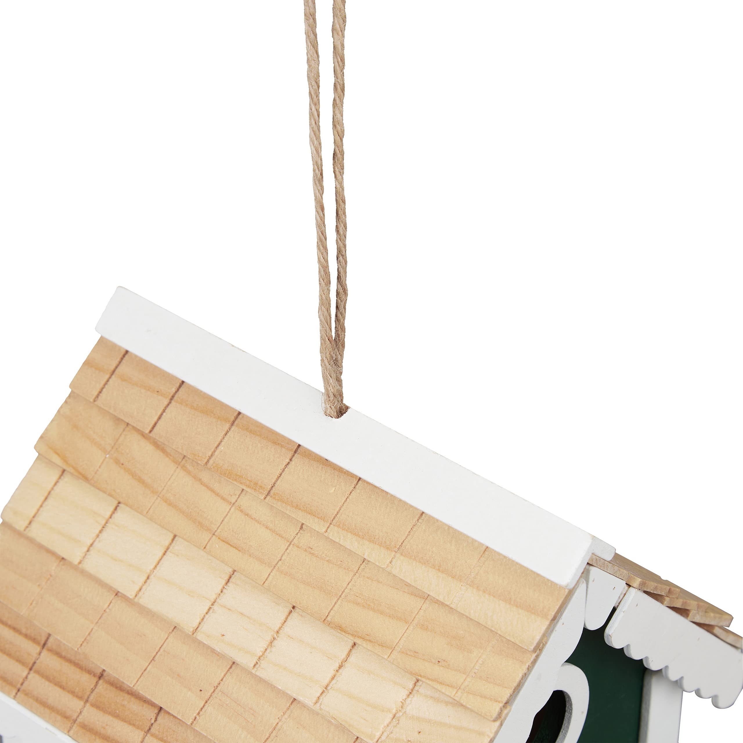 Relaxdays Casa per Uccelli, con Passante, da Appendere, Stile Country House, 25,5x18,5x18,5 cm, per Esterni, Multicolore