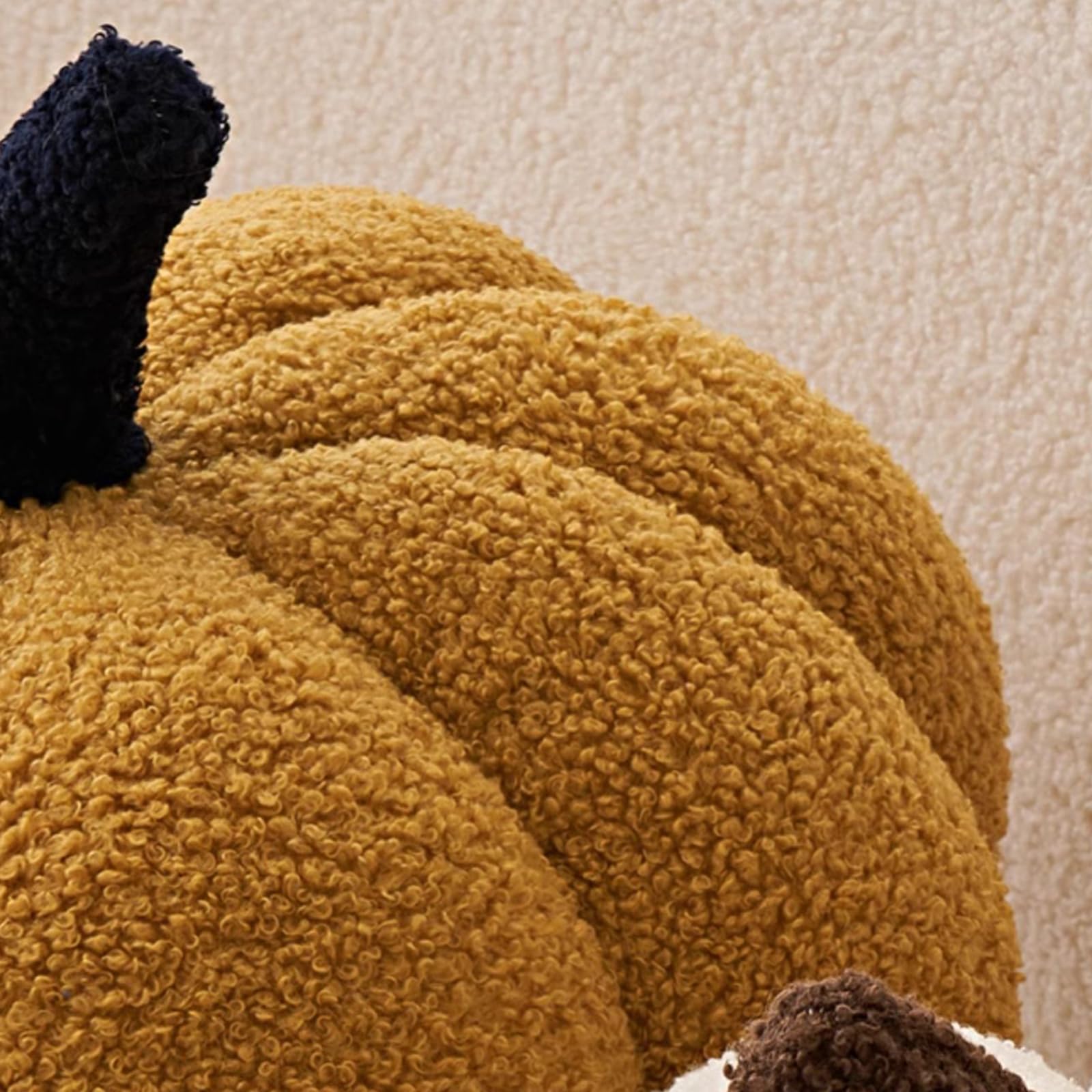 Coussins Décoratifs d'Automne en Forme de Citrouille 20 cm x 12 cm 1 Pce Remplis de Polypropylène et Coton pour Maison Bureau Fête
