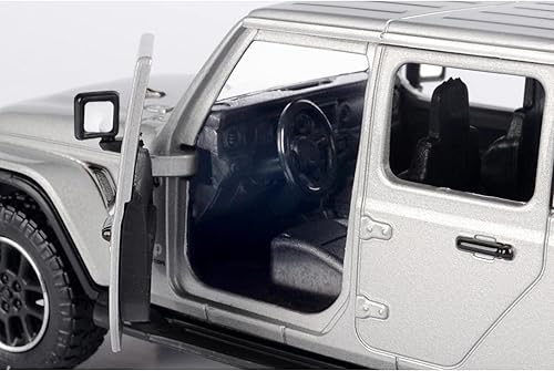 Miniatura 6 de Motormax Motormax 79365 - Camión pickup de juguete Gladiator Overland (parte superior cerrada) plateado metálico 124-127 modelo de auto fundido a