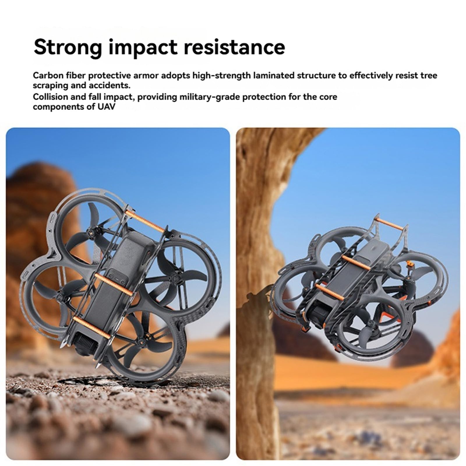 AVATA 2 Carbon Fiber Chassis Armor dla DJI Avata 2 Akcesoria | Antykolizyjna, pełna ochrona, osłona ramki, odporne na uderzenia części osłonowe