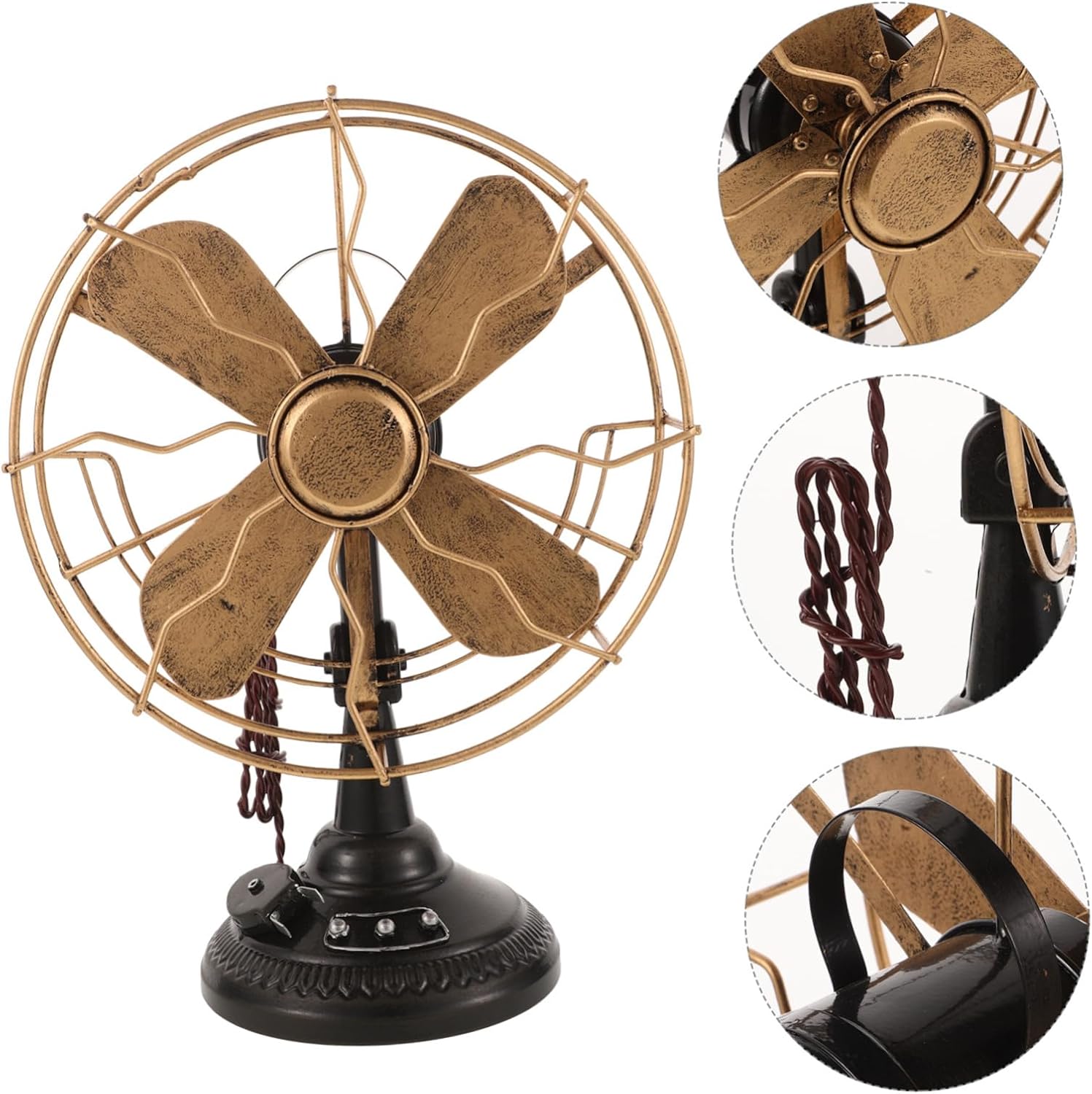 Iron Crafted Fan Vintage Model Retro Desk Fan Ornament Classic Ambiance