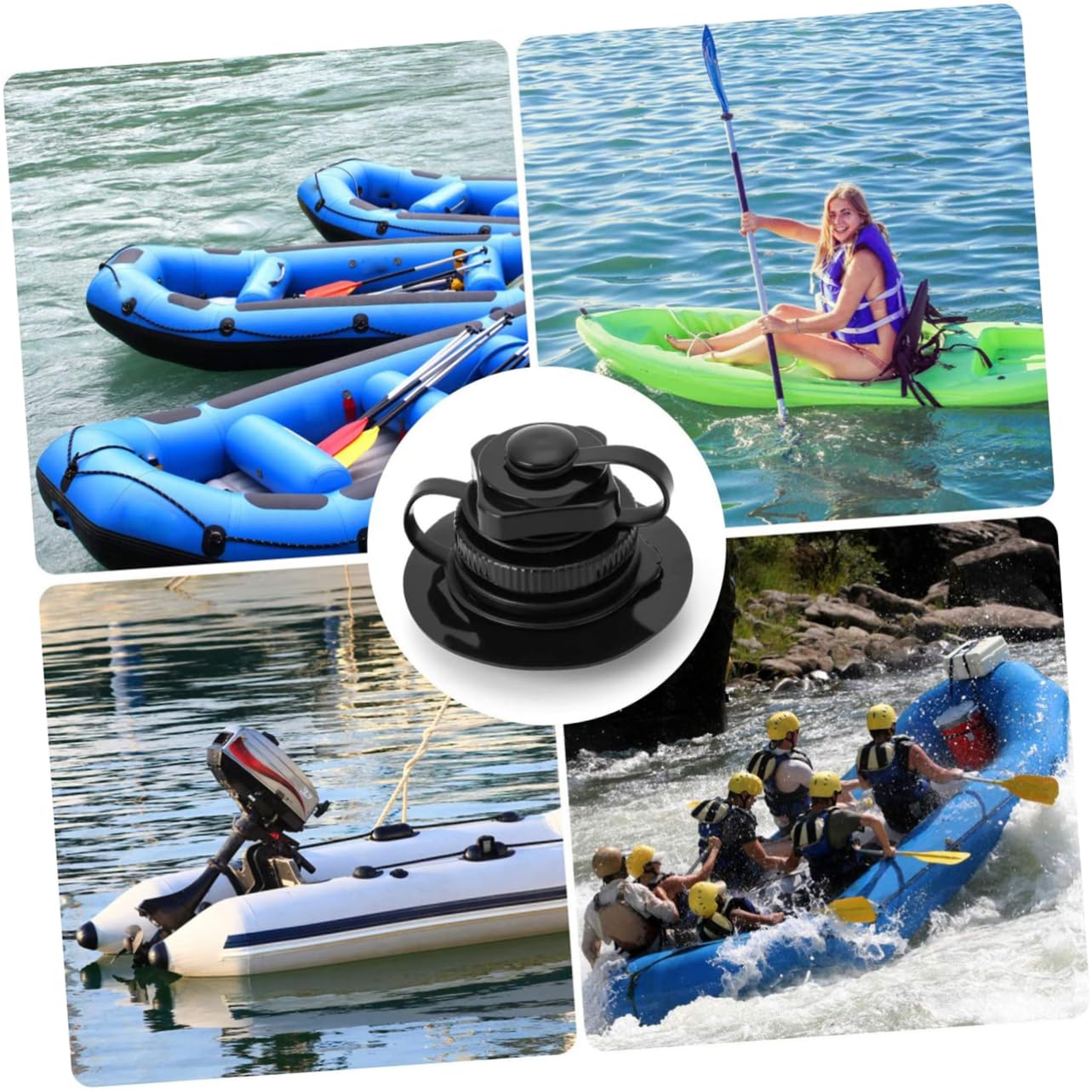 TOYANDONA Ugello del Gas di Boston Barca Gonfiabile Gommone Adattatore di Gonfiaggio Inflazione Valvola dell'Aria della Barca Adattatore Tubo Pompa di Gonfiaggio PVC Nero