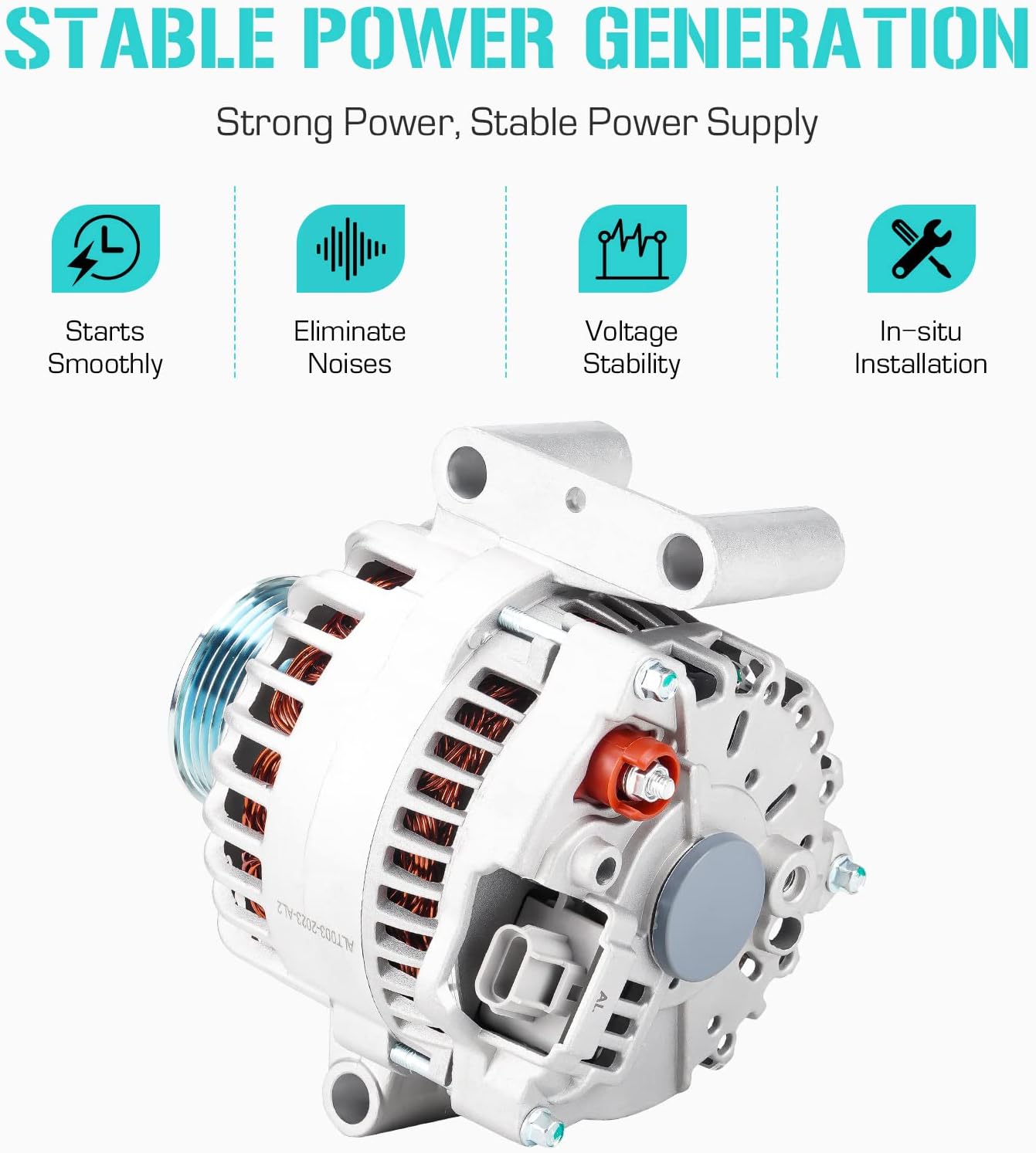Automotive NEW Alternator Fit for Ford 7.3 7.3L Excursion 2000-2001, Fit for F250 F350 Super Duty 1999-2001 (w/Ambulance Package, Primary Alternator) & (wo/Ambulance Package) F81U-10300-EB
