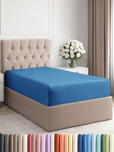 Miniatura 375 de King Fitted Bed Sheet - Bottom Single Fitted Sheet Only - Ultra-Soft Hotel Luxury Bedding w/ 8-16 Inch Deep Pockets - Breathable, Cooling & Wrinkle