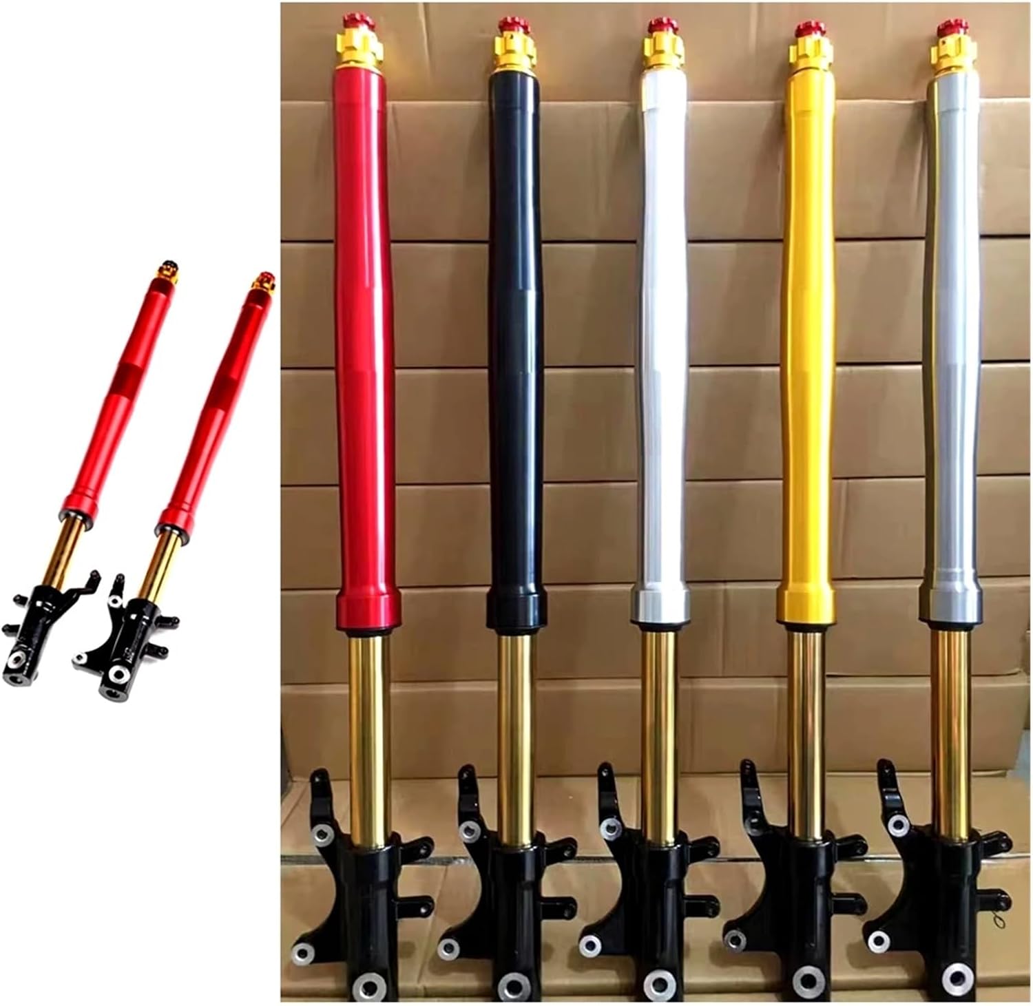 Motorcycle Front Fork 720mm Doubl Adjustable Damping Front Shock Absorber Msx125 M3 M5 M6 Z6(720mm Black)