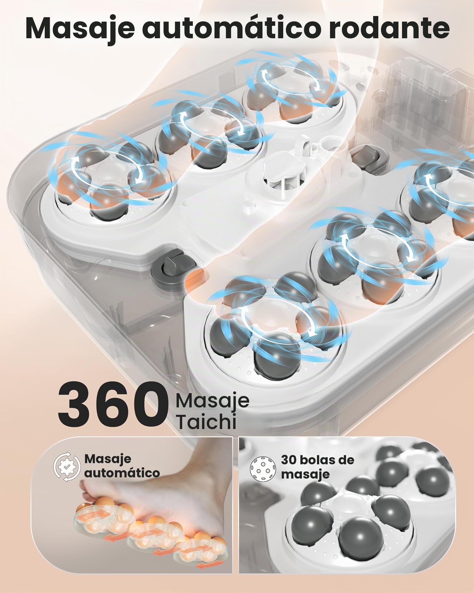 COMFIER Bañera Spa Masajeador para Pies Eléctrico con Calor y Masaje Automático por Rodillos, Temperatura Ajustable, Rociado de Agua Envolvente de 180°, Gran Pantalla LED, Placas de Masaje Desmontable