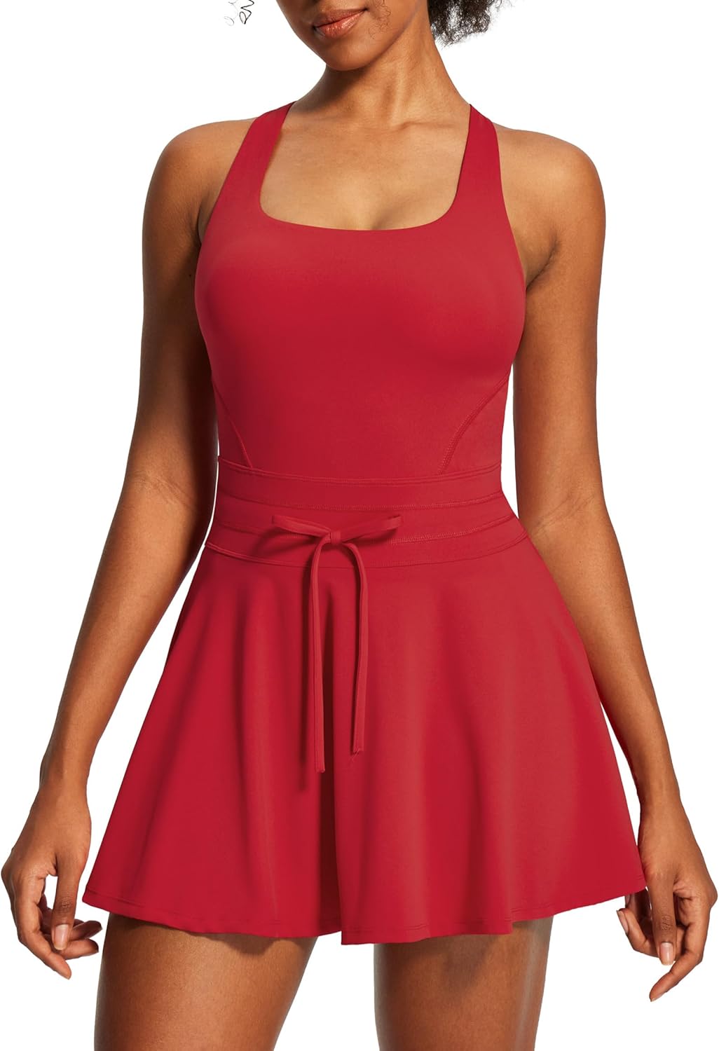 IUGA Women's Tennis Dress with Built-in Shorts and Bra Adjustable Straps Athletic Dresses for Golf Workout with Pockets