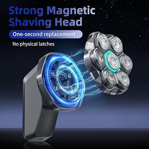 Miniatura 4 de kensen - Afeitadoras de cabeza 7D para hombres calvos, afeitadora eléctrica de doble velocidad, máquina de afeitar eléctrica de larga duración IPX6,