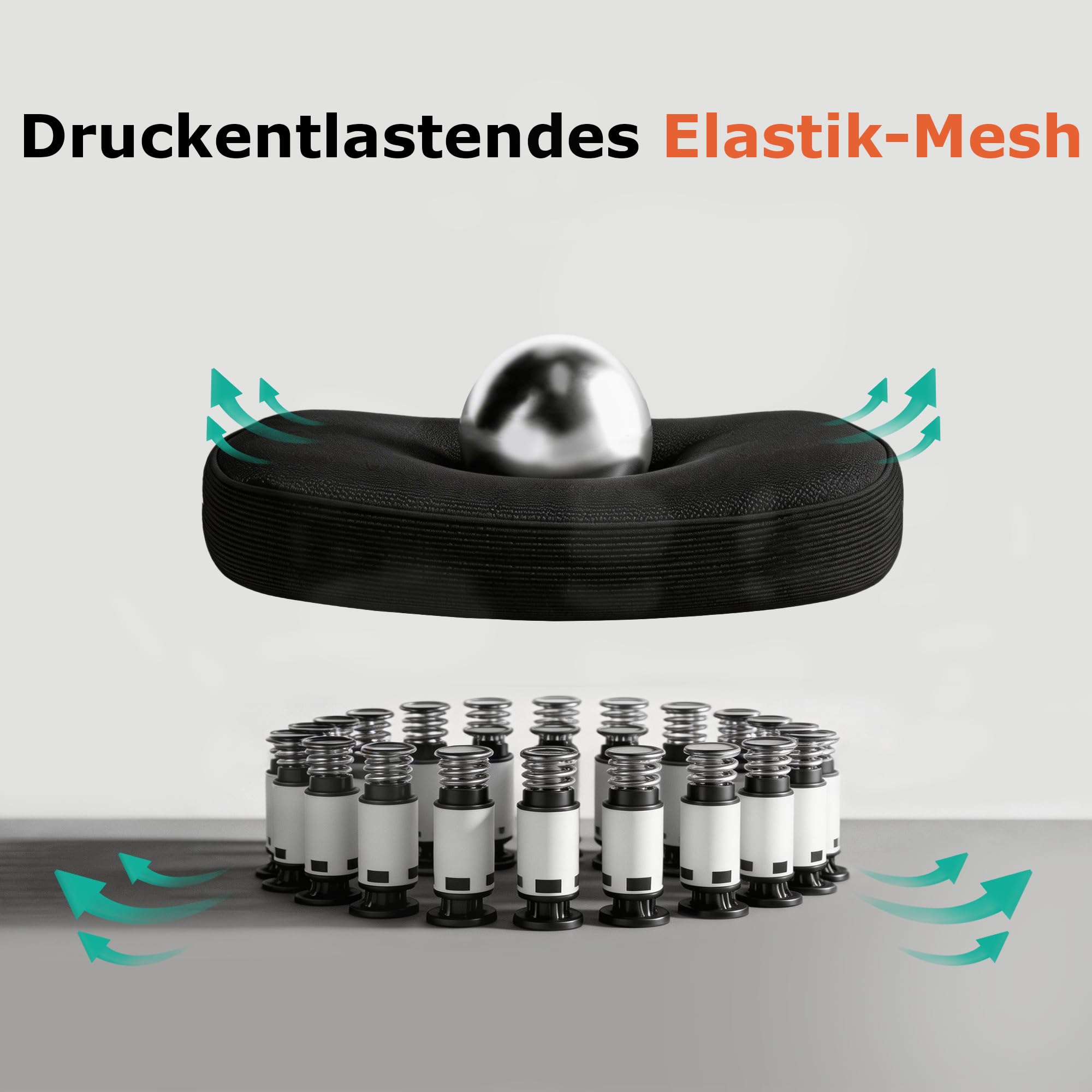 Ergonomischer Bürostuhl mit hochklappbaren Armlehnen, Schwarz