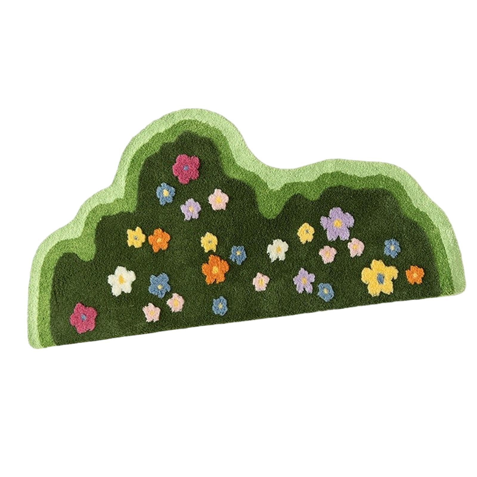 LOVIVER Tapis de Sol décoratif, Absorbant l'eau, Doux, antidérapant, Lavable, Tapis irrégulier, Plantes, Fleurs, pour Salle de Jeux, Chambre à Coucher