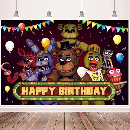 Baeccheo Suministros para fiesta de cumpleaños, decoración de fiesta de cumpleaños, pancarta de fondo de 5 x 3 pies con temática de dibujos animados