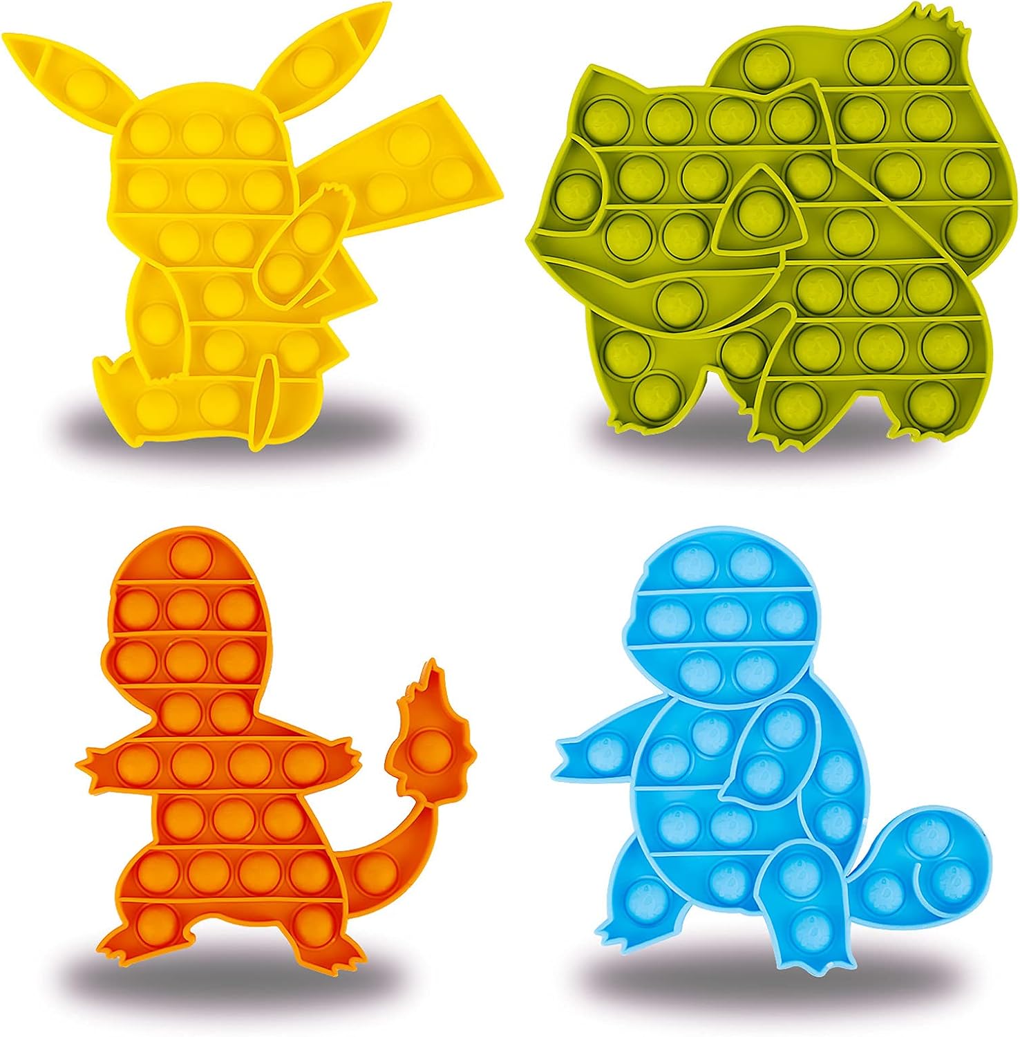 4 Packs Pop Poop Fidget Toy, Animal Sensory Anxiety Stress Relief Satisfying ADHD Cheap Bubble Po Popper Figit Set, Fidgettoys Poppop