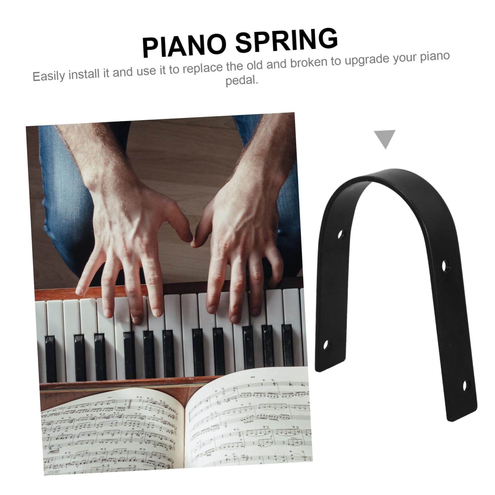 Mikinona Resorte de Pedal de Piano en Acero en Forma Control Preciso y Reparación Práctica de Pedal de Piano Negro Accesorio Resistente